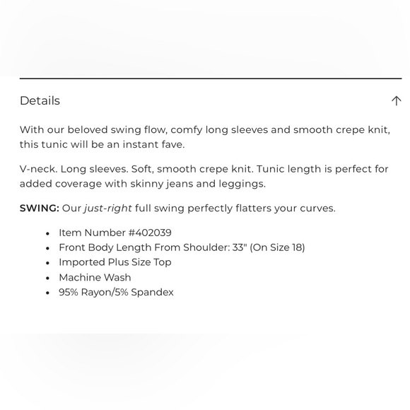 Lane Bryant Swing Long-Sleeve V-Neck Tunic in Burnt Orange NWT Size 18/20 2X - Picture 9 of 9